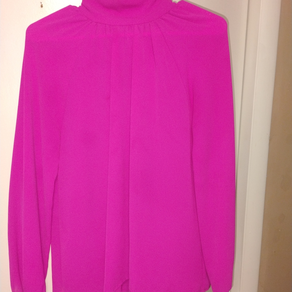 Vibrant Pink Long Sleeve Blouse